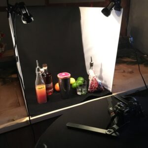 Cocktail Photography behind the scene shot of photographing cocktails and spirits